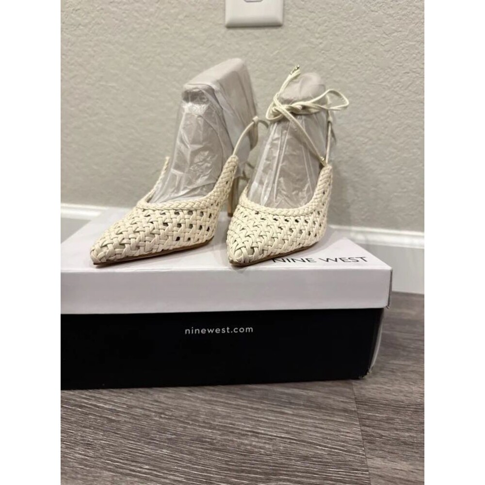 Nine West Women's Fessla Woven Tie-Up High Stiletto Pumps Size 8